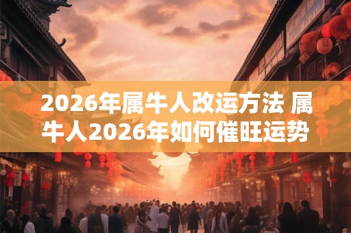 2026年属牛人改运方法 属牛人2026年如何催旺运势