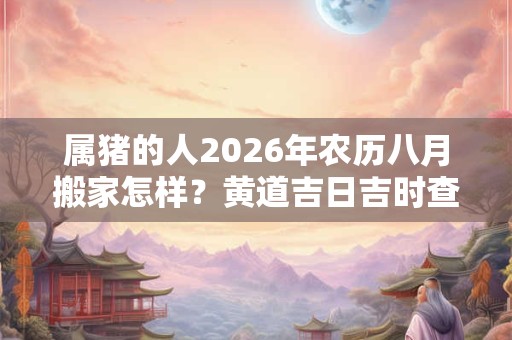 属猪的人2026年农历八月搬家怎样？黄道吉日吉时查询一览表
