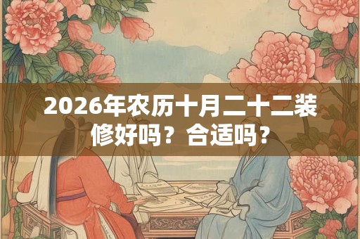 2026年农历十月二十二装修好吗？合适吗？