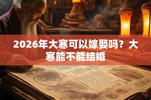 2026年大寒可以嫁娶吗？大寒能不能结婚