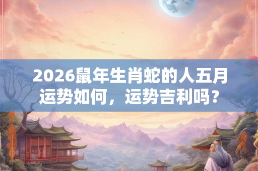 2026鼠年生肖蛇的人五月运势如何，运势吉利吗？
