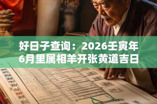 好日子查询：2026壬寅年6月里属相羊开张黄道吉日一览表