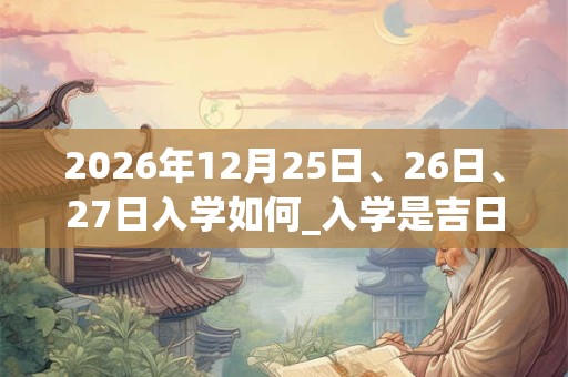 2026年12月25日、26日、27日入学如何_入学是吉日吗