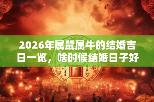 2026年属鼠属牛的结婚吉日一览，啥时候结婚日子好？