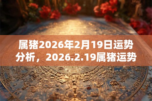 属猪2026年2月19日运势分析，2026.2.19属猪运势分析