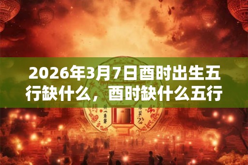 2026年3月7日酉时出生五行缺什么，酉时缺什么五行