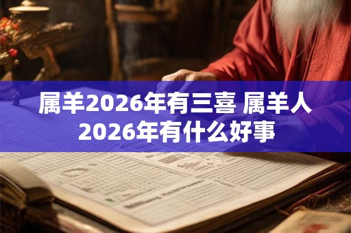 属羊2026年有三喜 属羊人2026年有什么好事