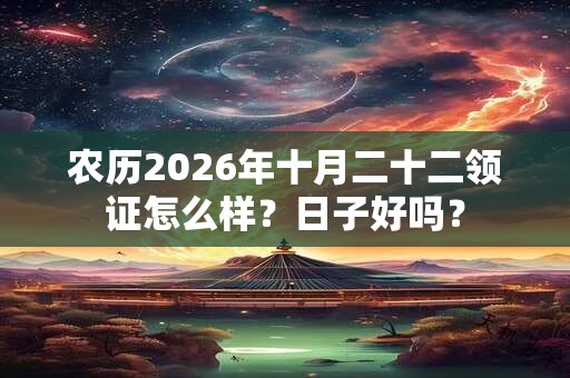 农历2026年十月二十二领证怎么样？日子好吗？