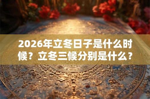 2026年立冬日子是什么时候？立冬三候分别是什么？