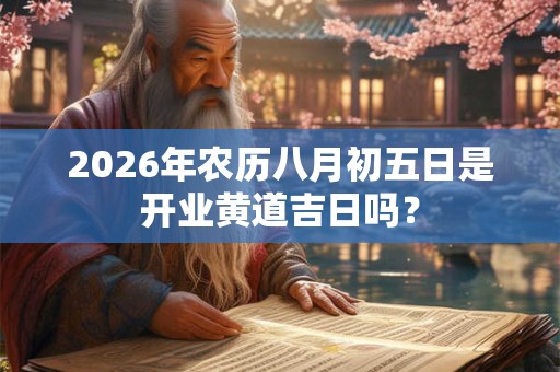 2026年农历八月初五日是开业黄道吉日吗？