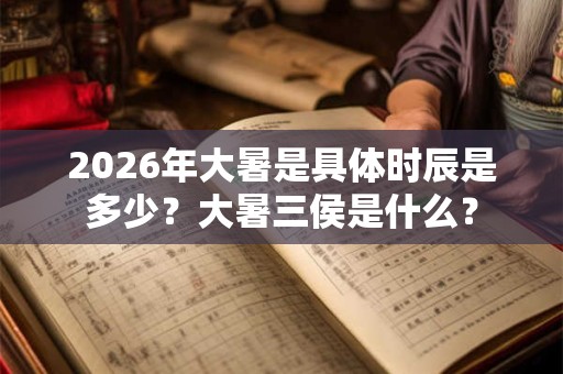 2026年大暑是具体时辰是多少？大暑三侯是什么？