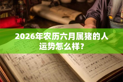 2026年农历六月属猪的人运势怎么样？