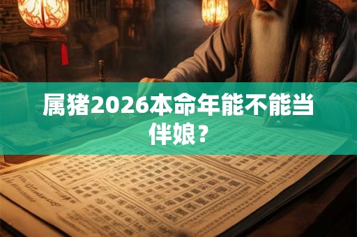 属猪2026本命年能不能当伴娘? 属猪2026本命年能不能当伴娘?
