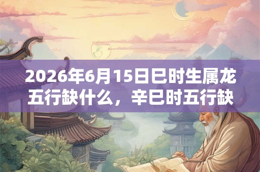 2026年6月15日巳时生属龙五行缺什么，辛巳时五行缺什么