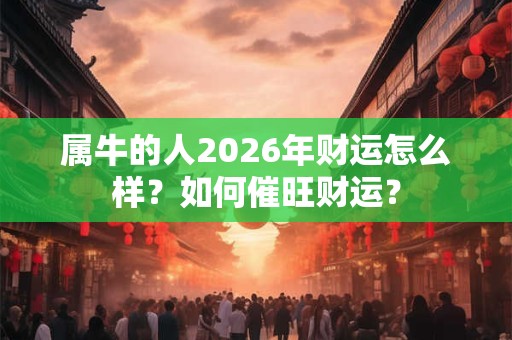 属牛的人2026年财运怎么样?如何催旺财运? 属牛的人2026年财运怎么样?如何催旺财运?