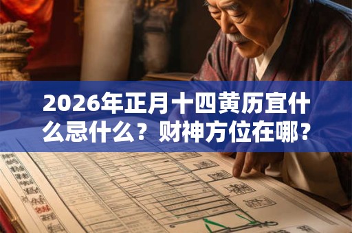 2026年正月十四黄历宜什么忌什么?财神方位在哪? 2026年正月十四黄历宜什么忌什么?财神方位在哪?