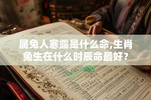 属兔人寒露是什么命,生肖兔生在什么时辰命最好？