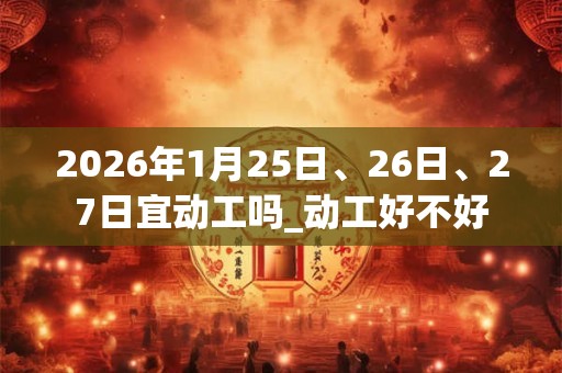 2026年1月25日、26日、27日宜动工吗_动工好不好