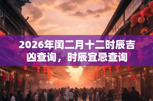 2026年闰二月十二时辰吉凶查询，时辰宜忌查询