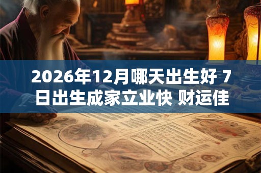 2026年12月哪天出生好 7日出生成家立业快 财运佳 2026年12月哪天出生好 7日出生成家立业快 财运佳