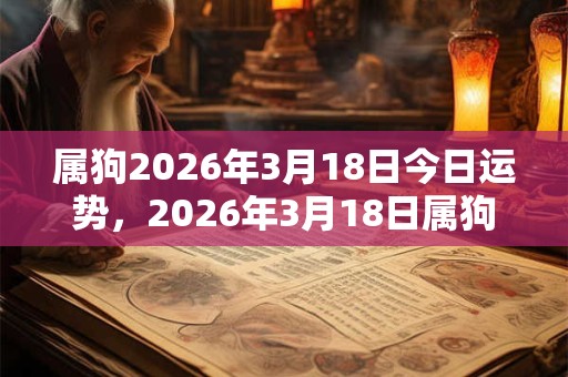 属狗2026年3月18日今日运势，2026年3月18日属狗运势分析
