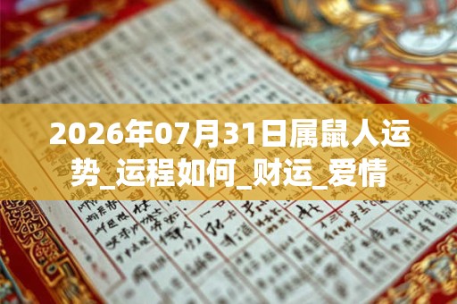 2026年07月31日属鼠人运势_运程如何_财运_爱情