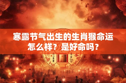 寒露节气出生的生肖猴命运怎么样?是好命吗? 寒露节气出生的生肖猴命运怎么样?是好命吗?