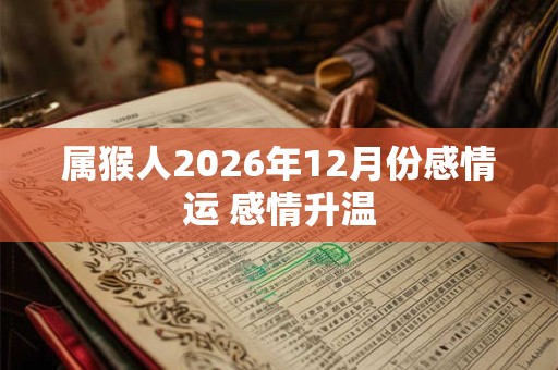 属猴人2026年12月份感情运 感情升温