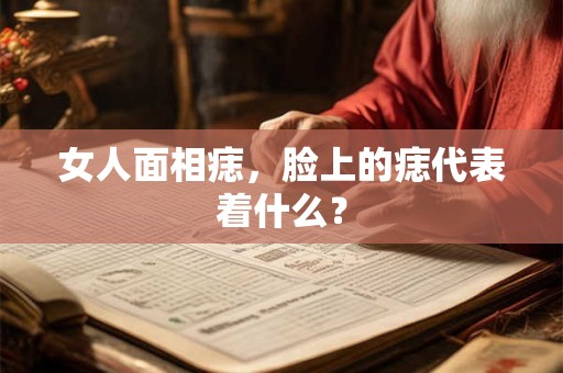 女人面相痣，脸上的痣代表着什么？