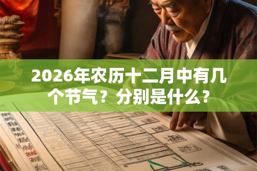 2026年农历十二月中有几个节气？分别是什么？
