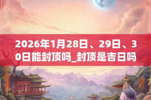 2026年1月28日、29日、30日能封顶吗_封顶是吉日吗