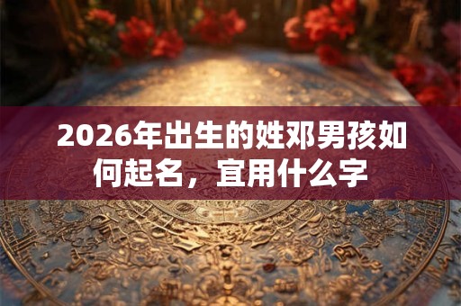 2026年出生的姓邓男孩如何起名，宜用什么字