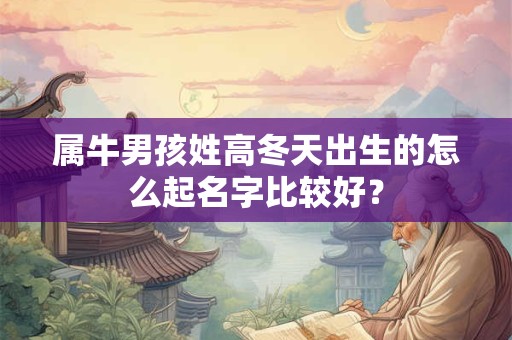 属牛男孩姓高冬天出生的怎么起名字比较好？