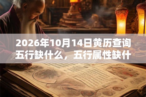 2026年10月14日黄历查询五行缺什么，五行属性缺什么