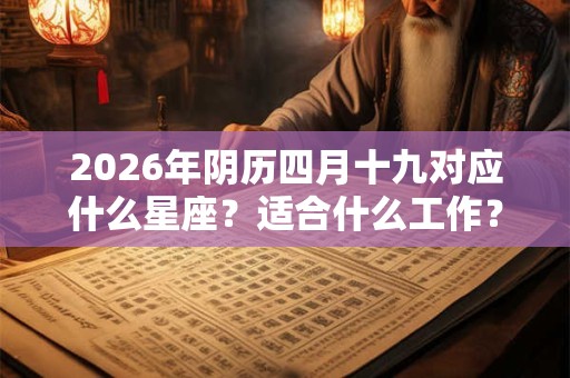 2026年阴历四月十九对应什么星座？适合什么工作？