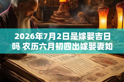 2026年7月2日是嫁娶吉日吗 农历六月初四出嫁娶妻如何