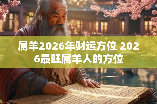 属羊2026年财运方位 2026最旺属羊人的方位