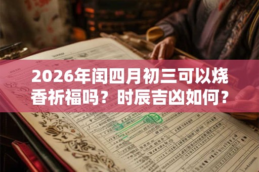 2026年闰四月初三可以烧香祈福吗？时辰吉凶如何？