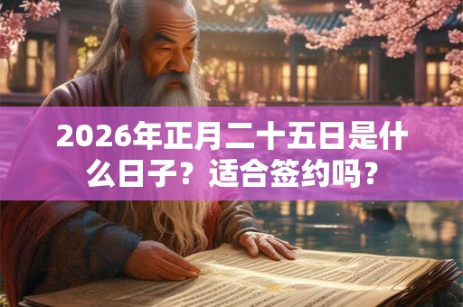 2026年正月二十五日是什么日子？适合签约吗？