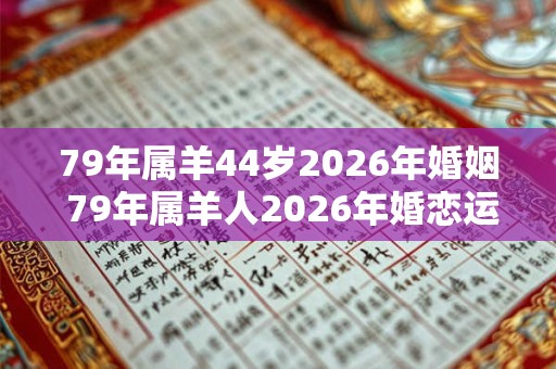 79年属羊44岁2026年婚姻 79年属羊人2026年婚恋运势