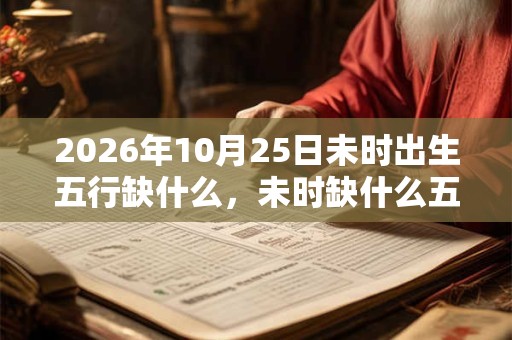 2026年10月25日未时出生五行缺什么，未时缺什么五行