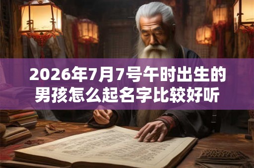 2026年7月7号午时出生的男孩怎么起名字比较好听