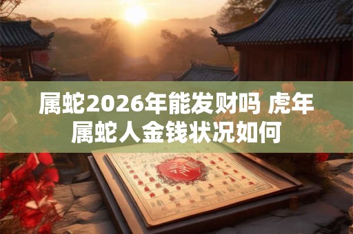 属蛇2026年能发财吗 虎年属蛇人金钱状况如何