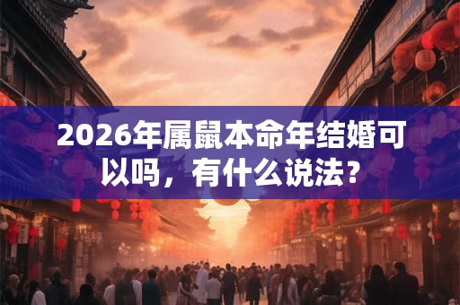 2026年属鼠本命年结婚可以吗，有什么说法？
