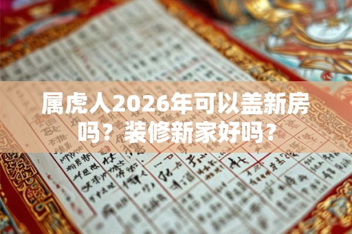 属虎人2026年可以盖新房吗？装修新家好吗？
