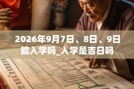 2026年9月7日、8日、9日能入学吗_入学是吉日吗