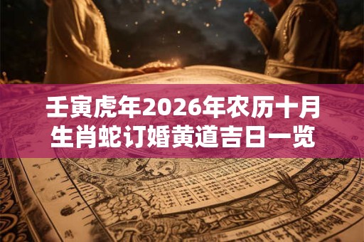 壬寅虎年2026年农历十月生肖蛇订婚黄道吉日一览