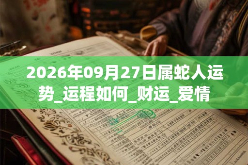 2026年09月27日属蛇人运势_运程如何_财运_爱情