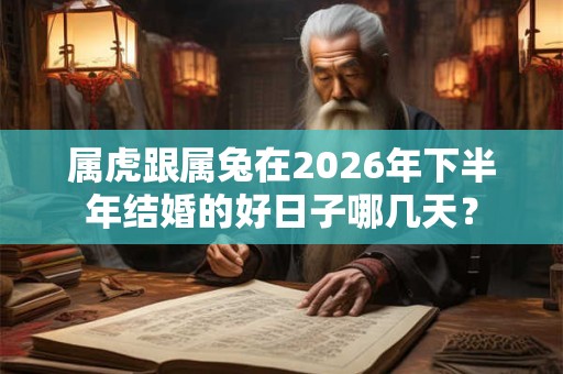 属虎跟属兔在2026年下半年结婚的好日子哪几天? 属虎跟属兔在2026年下半年结婚的好日子哪几天?