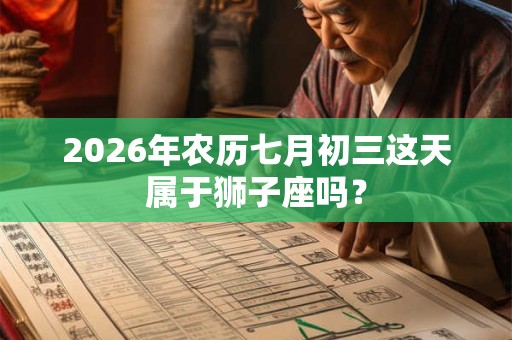 2026年农历七月初三这天属于狮子座吗？